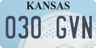 KS license plate 030GVN