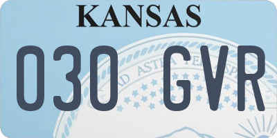 KS license plate 030GVR