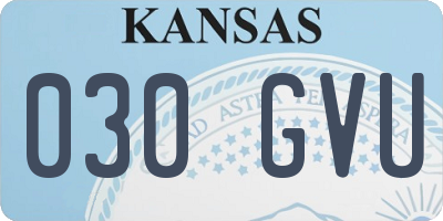 KS license plate 030GVU