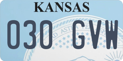 KS license plate 030GVW