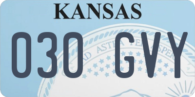 KS license plate 030GVY