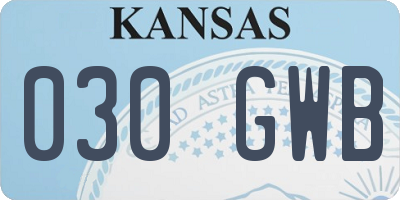 KS license plate 030GWB