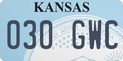 KS license plate 030GWC
