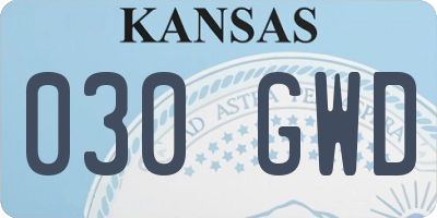 KS license plate 030GWD