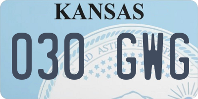 KS license plate 030GWG
