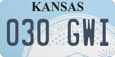 KS license plate 030GWI