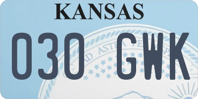 KS license plate 030GWK