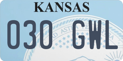 KS license plate 030GWL