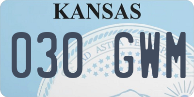 KS license plate 030GWM