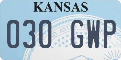 KS license plate 030GWP