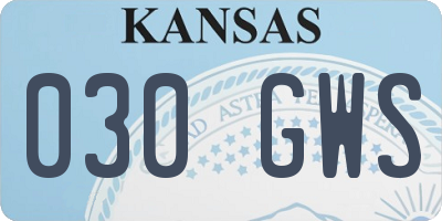 KS license plate 030GWS