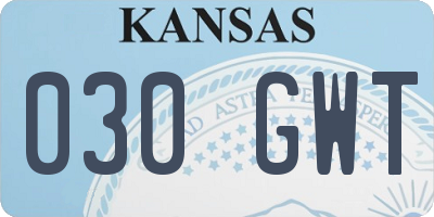 KS license plate 030GWT