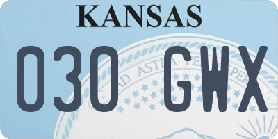 KS license plate 030GWX