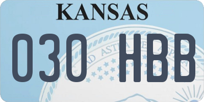KS license plate 030HBB