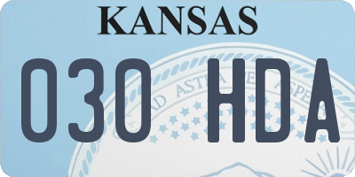 KS license plate 030HDA