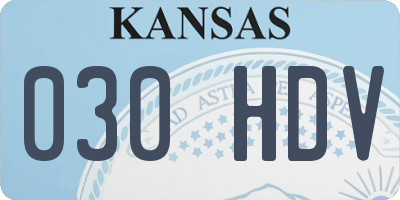 KS license plate 030HDV