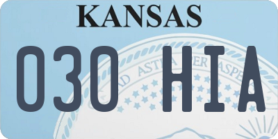 KS license plate 030HIA