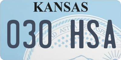 KS license plate 030HSA