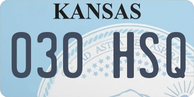 KS license plate 030HSQ