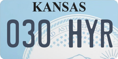 KS license plate 030HYR