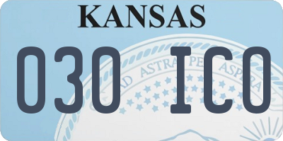 KS license plate 030ICO