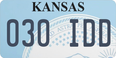 KS license plate 030IDD