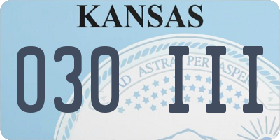KS license plate 030III