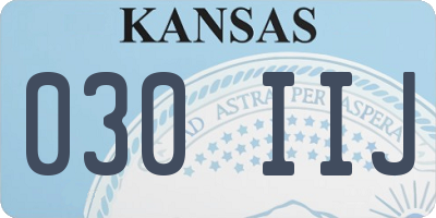 KS license plate 030IIJ
