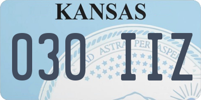 KS license plate 030IIZ