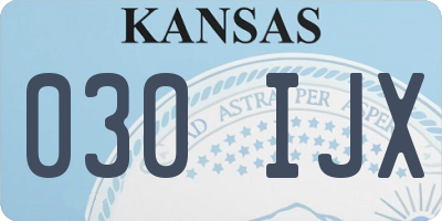 KS license plate 030IJX