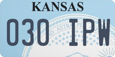 KS license plate 030IPW
