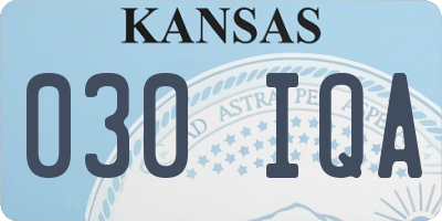KS license plate 030IQA