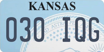 KS license plate 030IQG