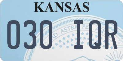 KS license plate 030IQR