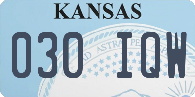 KS license plate 030IQW