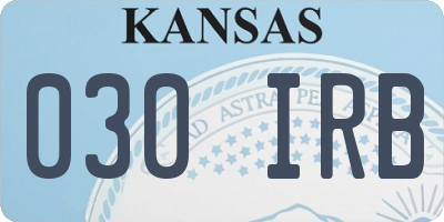KS license plate 030IRB