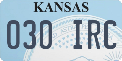 KS license plate 030IRC