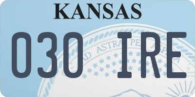 KS license plate 030IRE