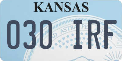 KS license plate 030IRF