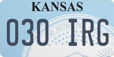 KS license plate 030IRG