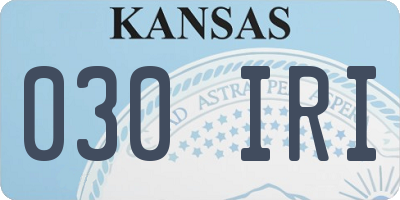 KS license plate 030IRI