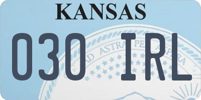 KS license plate 030IRL