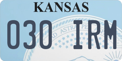 KS license plate 030IRM