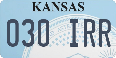 KS license plate 030IRR