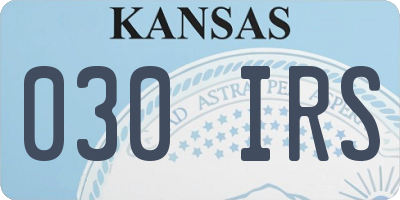 KS license plate 030IRS