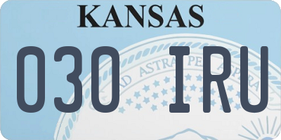 KS license plate 030IRU