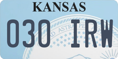 KS license plate 030IRW