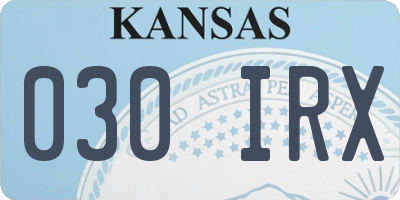 KS license plate 030IRX