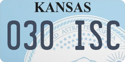 KS license plate 030ISC