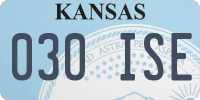 KS license plate 030ISE